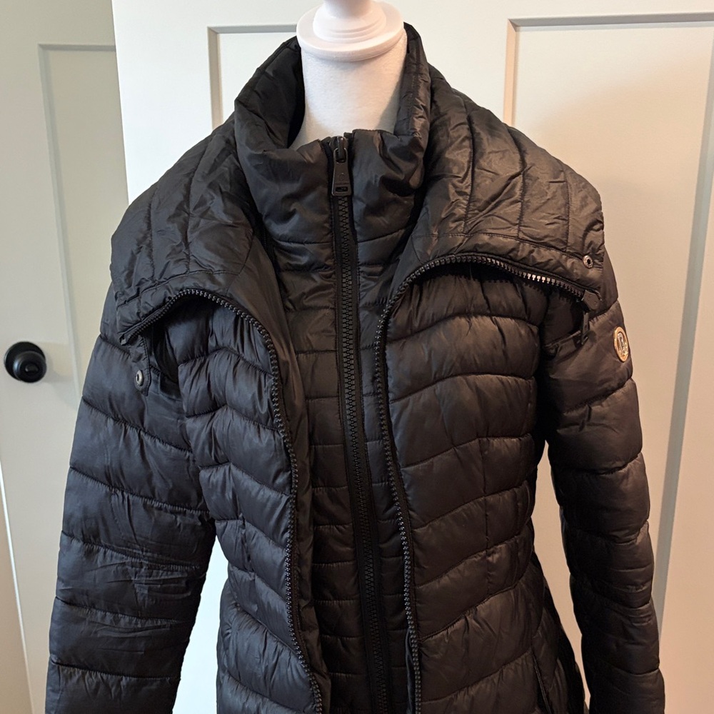 Bernardo Black Women's Quilted Puffer Jacket Size S